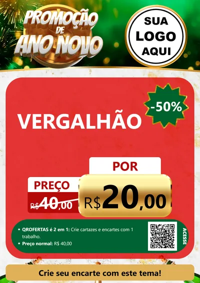 Modelo de Cartaz para Cartaz A4 Vertical com o tema Promoção de Ano Novo para Ferragens