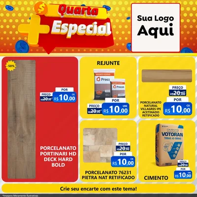 Modelo de Rede Social para Feed Facebook com o tema Quarta Mais Especial para Pisos e revestimentos