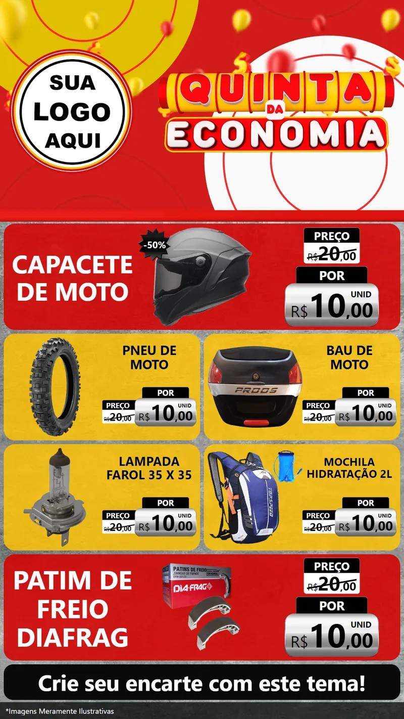 Modelo de TV para TV Vertical com o tema Quinta da Economia para Moto peças