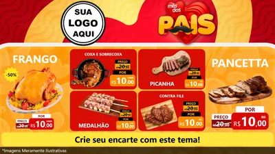 Modelo de TV para TV Horizontal com o tema Mês Dos Pais para Assados