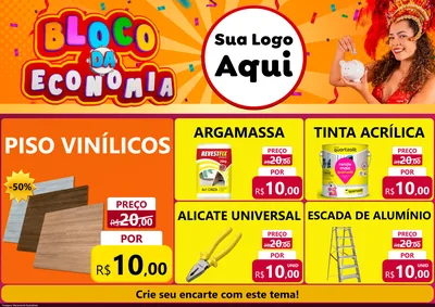 Modelo de Encarte para Encarte A4 Horizontal com o tema Bloco da Economia para Material para Construção
