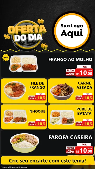 Modelo de TV para TV Vertical com o tema Oferta Do Dia para Restaurante