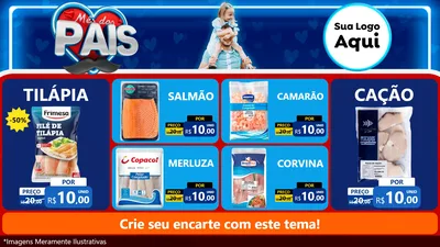 Modelo de TV para TV Horizontal com o tema Mês Dos Pais para Peixaria