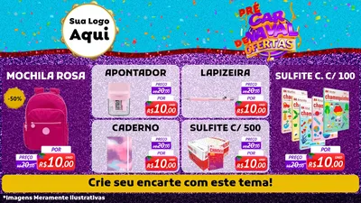 Modelo de TV para TV Horizontal com o tema Pré Carnaval de Ofertas para Papelaria