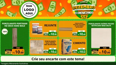Modelo de TV para TV Horizontal com o tema Comece Dezembro Economizando para Pisos e revestimentos