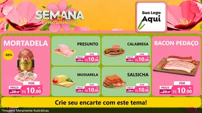 Modelo de TV para TV Horizontal com o tema Semana da Primavera para Frios e Laticínios