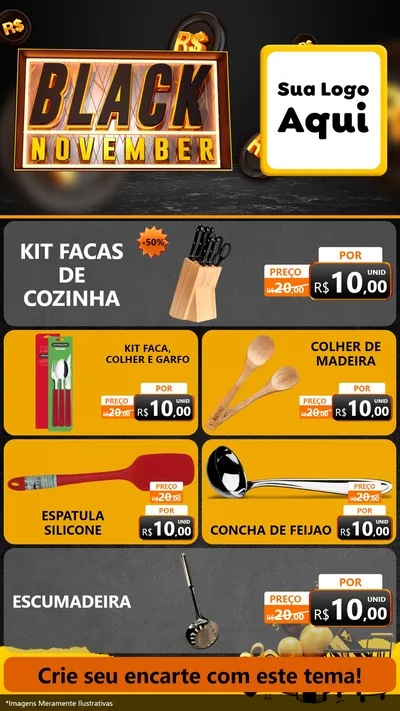 Modelo de TV para TV Vertical com o tema Black November para Utilidades Domésticas