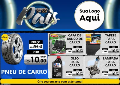 Modelo de Encarte para Encarte A4 Horizontal com o tema Sorteio Dia Dos Pais para Auto peças