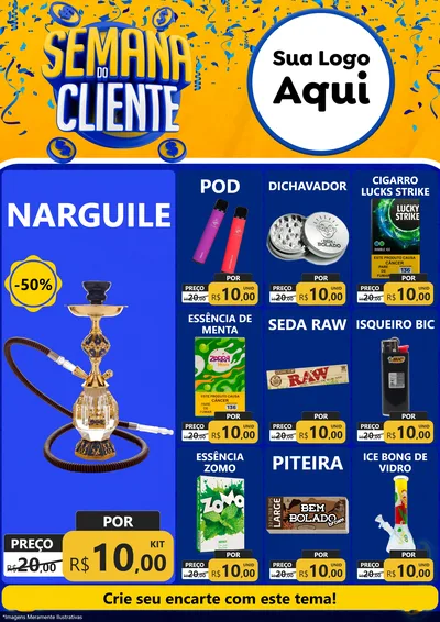 Modelo de Encarte para Encarte A4 Vertical com o tema Semana do Cliente para Tabacaria