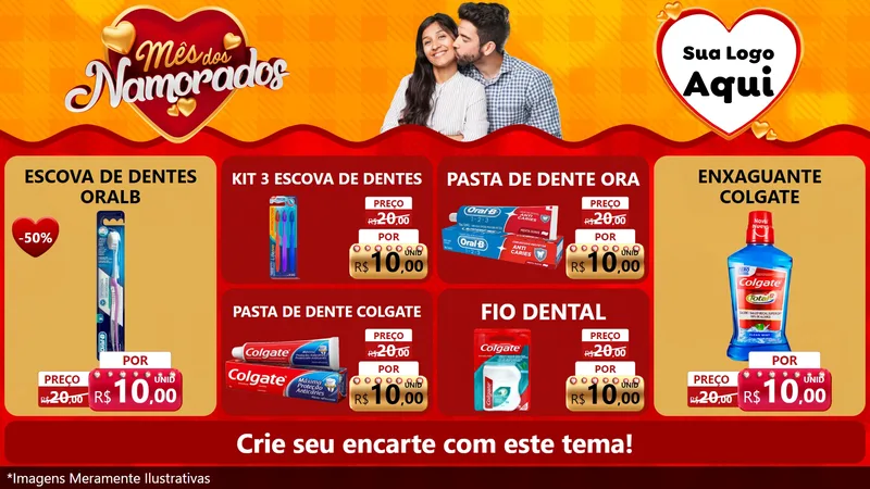 Modelo de TV para TV Horizontal com o tema Mês dos Namorados para Higiene Pessoal