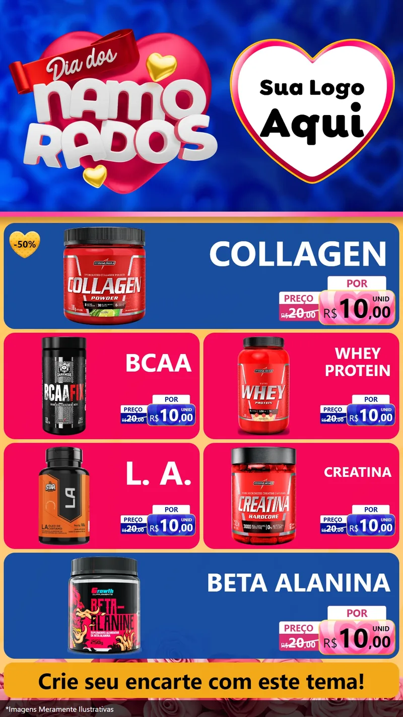 Modelo de TV para TV Vertical com o tema Dia dos namorados para Suplementos alimentares