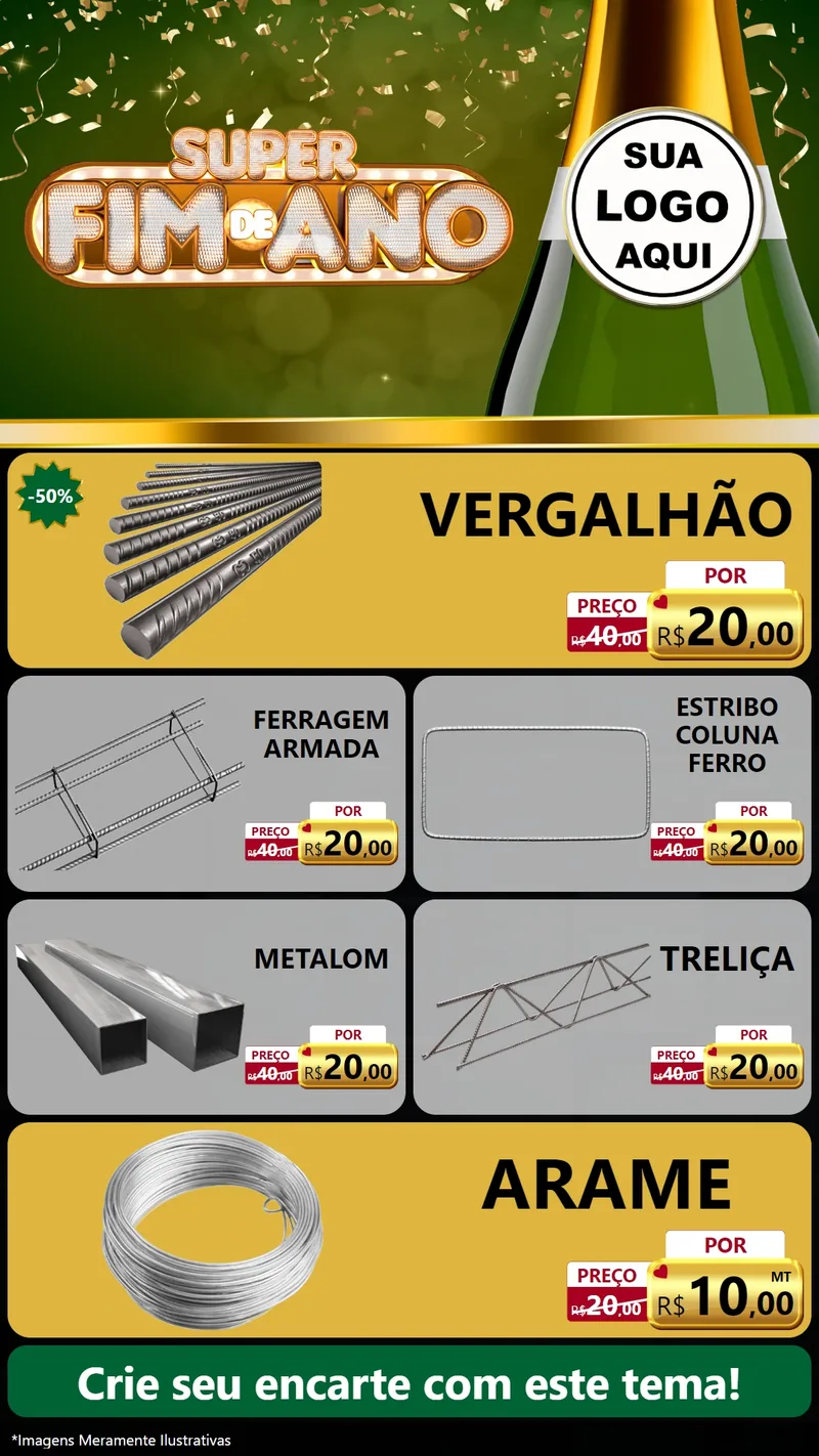 Modelo de TV para TV Vertical com o tema Super Fim de Ano para Ferragens