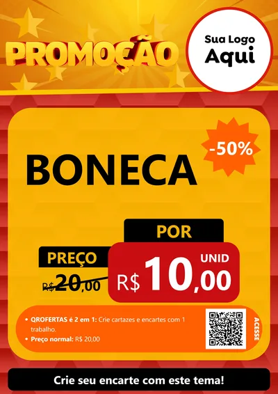 Modelo de Cartaz para Cartaz A4 Vertical com o tema Promoção para Brinquedos