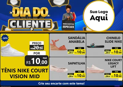 Modelo de Encarte para Encarte A4 Horizontal com o tema Dia Do Cliente para Calçados