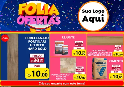 Modelo de Encarte para Encarte A4 Horizontal com o tema Folia de Ofertas para Pisos e revestimentos