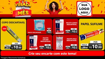 Modelo de TV para TV Horizontal com o tema Virada de Mês para Embalagens