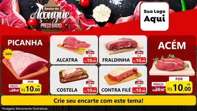 Modelo de TV para TV Horizontal com o tema Sexta do Açougue Preço Baixo para Açougue