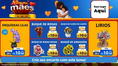 Modelo de TV para TV Horizontal com o tema Mês das Mães para Floricultura e jardim