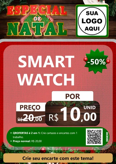 Modelo de Cartaz para Cartaz A4 Vertical com o tema Especial de Natal para Informática