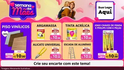 Modelo de TV para TV Horizontal com o tema Semana das Mães para Material para Construção