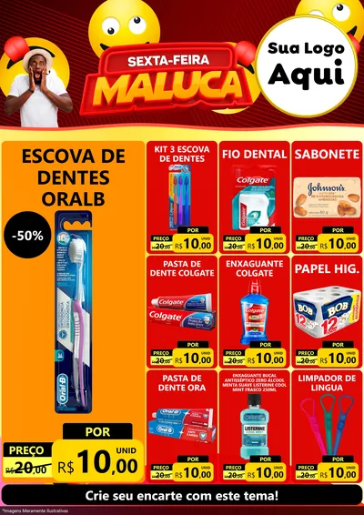 Modelo de Encarte para Encarte A4 Vertical com o tema Sexta-feira Maluca para Higiene Pessoal