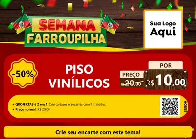 Modelo de Cartaz para Cartaz A4 Horizontal com o tema Semana Farroupilha para Material para Construção