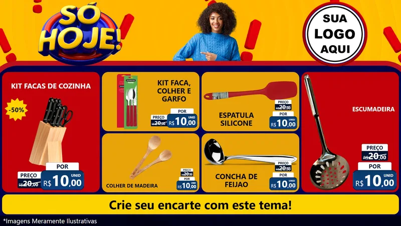 Modelo de TV para TV Horizontal com o tema Só Hoje! para Utilidades Domésticas
