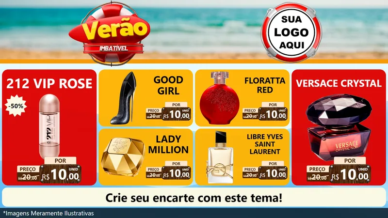 Modelo de TV para TV Horizontal com o tema Verão Imbatível para Perfumes