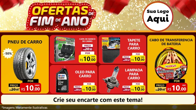 Modelo de TV para TV Horizontal com o tema Ofertas de Fim de Ano para Auto peças
