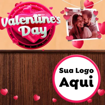 Modelo de Rede Social para Feed Facebook com o tema Valentine's Day para Supermercado
