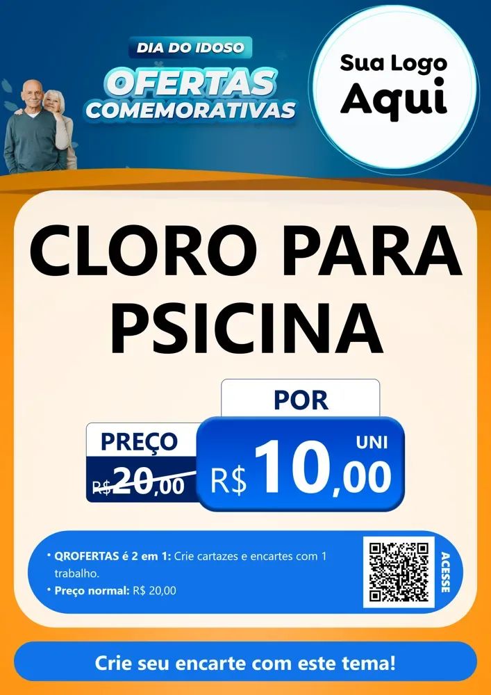 Modelo de Cartaz para Cartaz A4 Vertical com o tema Dia do Idoso para Produtos para Piscina