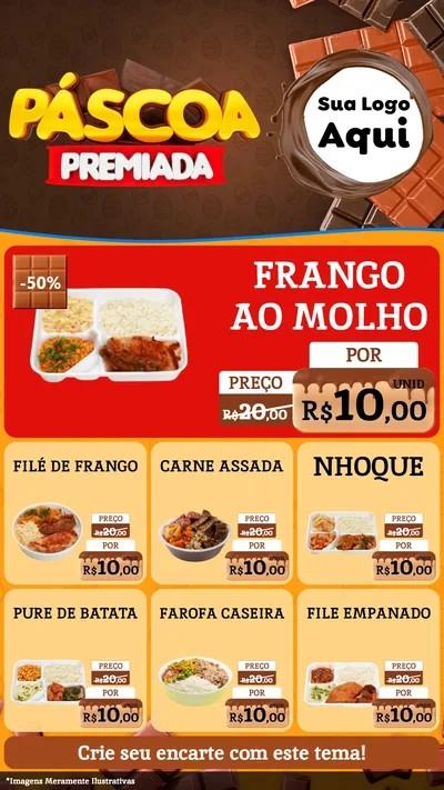 Modelo de Rede Social para Stories com o tema Páscoa Premiada para Restaurante