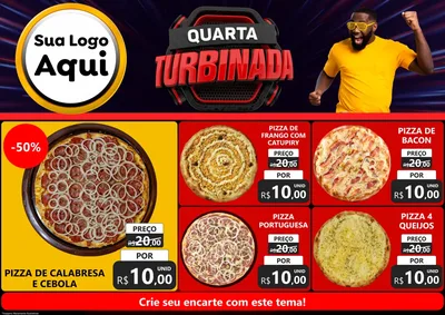 Modelo de Encarte para Encarte A4 Horizontal com o tema Quarta Turbinada para Pizzaria
