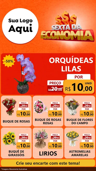 Modelo de Rede Social para Stories com o tema Sexta da Economia para Floricultura e jardim