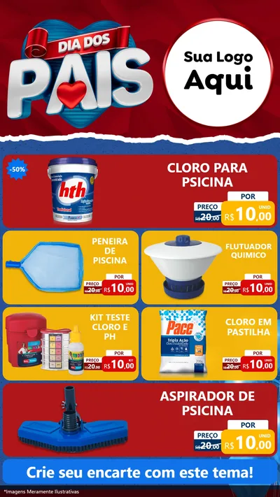 Modelo de TV para TV Vertical com o tema Dia dos Pais para Produtos para Piscina