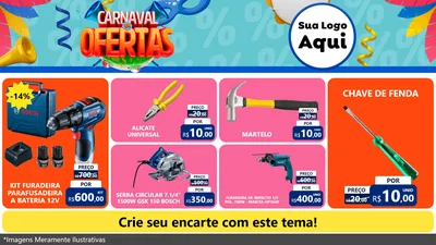 Modelo de TV para TV Horizontal com o tema Carnaval de Ofertas para Maquinas e Ferramentas