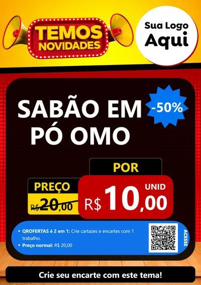 Modelo de Cartaz para Cartaz A4 Vertical com o tema Temos Novidades para Produtos de Limpeza