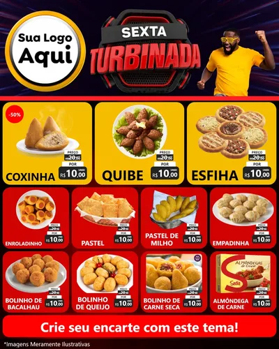 Modelo de Rede Social para Feed Instagram com o tema Sexta Turbinada para Salgadaria
