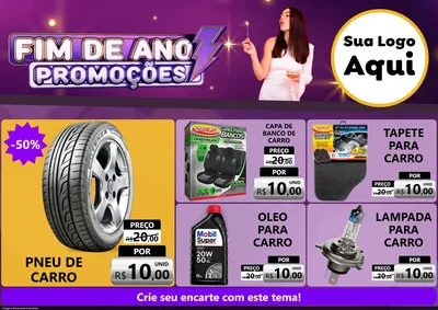 Modelo de Encarte para Encarte A4 Horizontal com o tema Fim de Ano Promoções para Auto peças