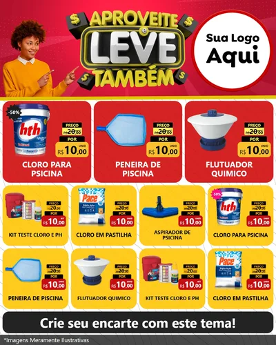 Modelo de Rede Social para Feed Instagram com o tema Aproveite e Leve Também para Produtos para Piscina