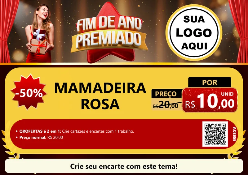 Modelo de Cartaz para Cartaz A4 Horizontal com o tema Fim de Ano Premiado para Bebês