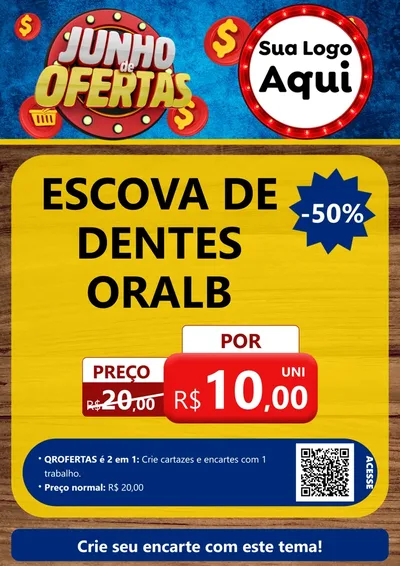 Modelo de Cartaz para Cartaz A4 Vertical com o tema Junho de Ofertas para Higiene Pessoal