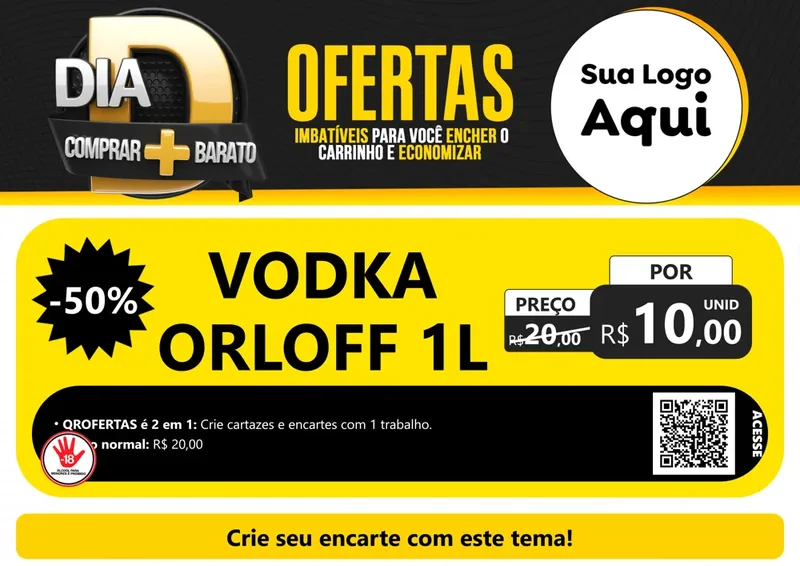 Modelo de Cartaz para Cartaz A4 Horizontal com o tema Dia D Mais Economia para Distribuidora de bebidas