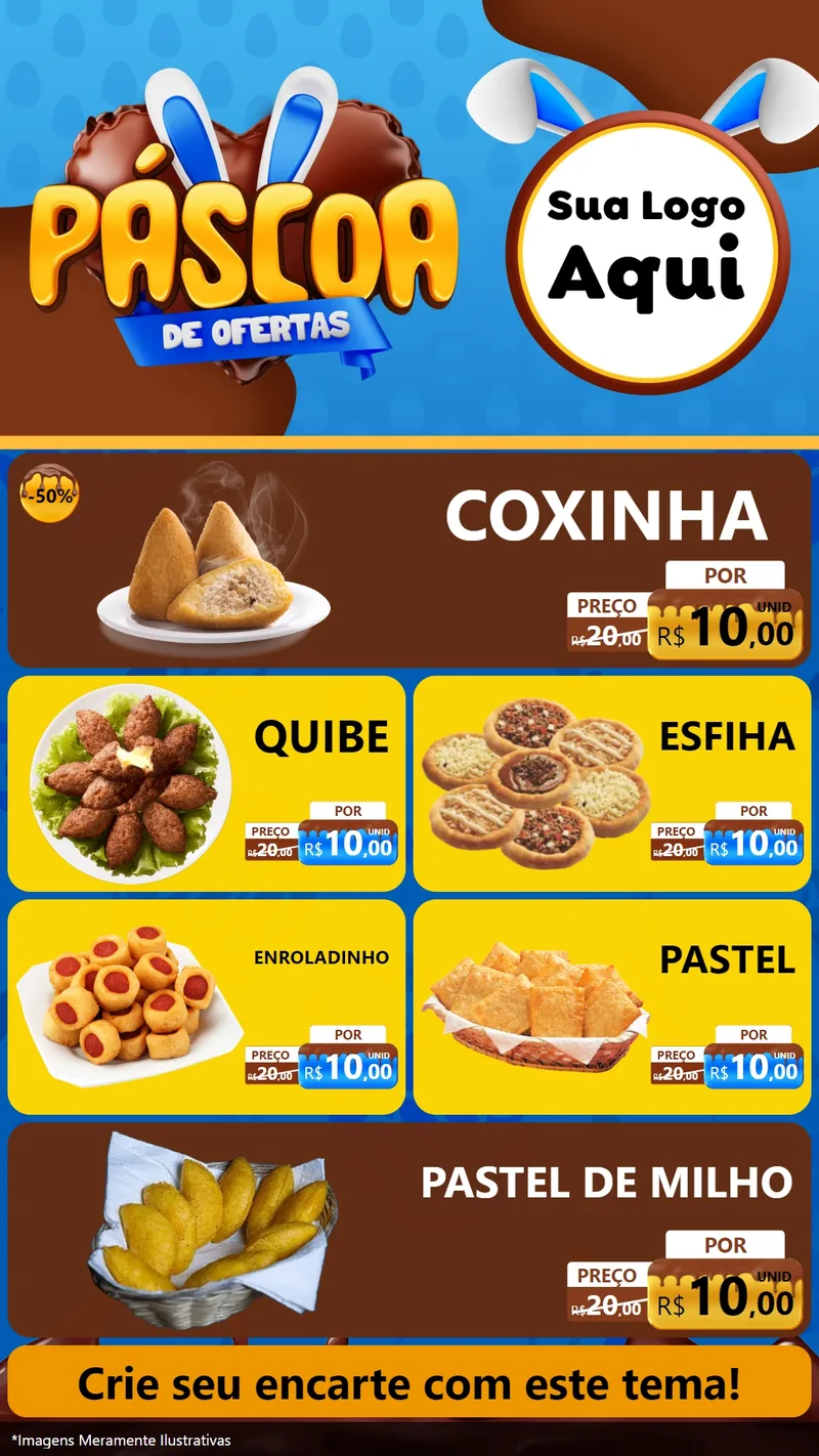 Modelo de TV para TV Vertical com o tema Páscoa de Ofertas para Salgadaria