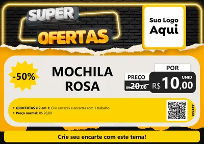 Modelo de Cartaz para Cartaz A4 Horizontal com o tema Super Ofertas para Papelaria