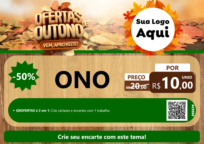 Modelo de Cartaz para Cartaz A4 Horizontal com o tema Ofertas de Outono - Vem, Aproveite! para Óticas