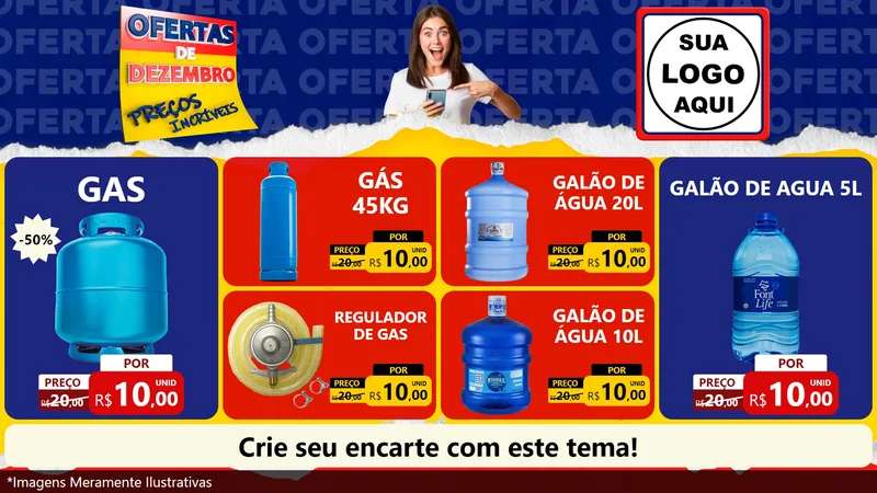 Modelo de TV para TV Horizontal com o tema Ofertas de Dezembro - Preços Incríveis para Água e gás