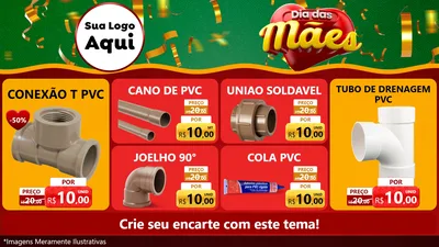 Modelo de TV para TV Horizontal com o tema Dia das Mães para Tubos e conexões