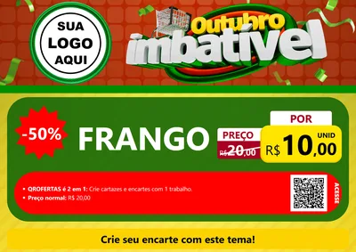 Modelo de Cartaz para Cartaz A4 Horizontal com o tema Outubro Imbatível para Assados