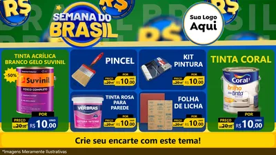 Modelo de TV para TV Horizontal com o tema Semana Do Brasil para Tintas e Ferramentas